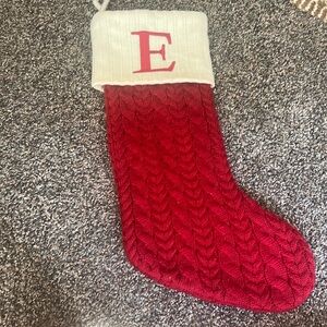 Knit Christmas Stocking Letter E